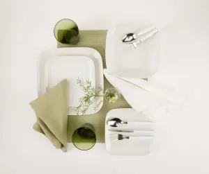 12pc Darby Square Dinner Set -White