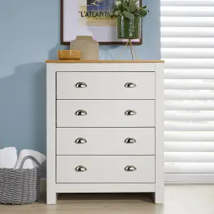 Home Source Camden 4 Drawer Chest Bedroom Storage Unit White