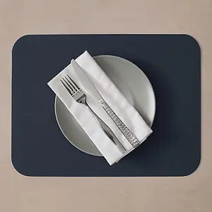 iStyle Navy and Grey Flexi Set of 2 Faux Leather Placemats