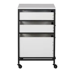 3 Drawer Mobile Storage Organizer In Charcoal / White