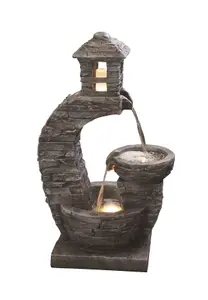 Aqua Creations Stone Pouring Lantern Mains Plugin Powered Water Feature