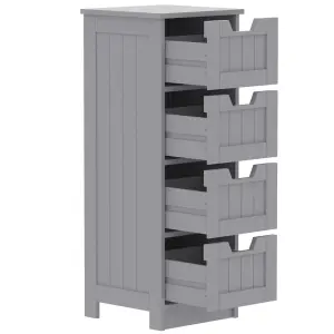 Lassic Hayle Matt Grey Narrow 4 Drawer unit (H)810mm (W)300mm