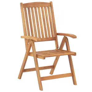 Set of 2 Garden Chairs JAVA Acacia Wood Light Wood