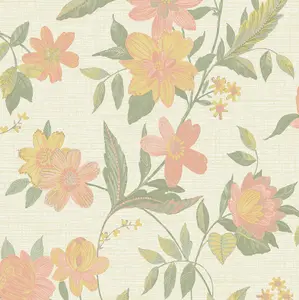 Grandeco Katsu Trail Floral Blown Wallpaper, Blush