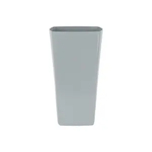 Wham Studio Set of 3 16cm Tall Square Plastic Planter Plant Pot, Office or Home Office, Computer Desk (Cool Grey) Made in the UK