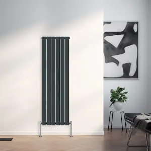 Right Radiators 1600x408 mm Vertical Single Flat Panel Designer Radiator Central Heating Rads Anthracite