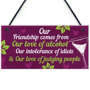 Red Ocean Funny Friendship Gifts For Women Birthday Hanging Plaque Sign Christmas Gift Keepsake