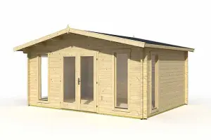 Elgin 44 w/o doors + Elgin 44 SGC-Log Cabin, Wooden Garden Room, Timber Summerhouse, Home Office - L527.9 x W430 x H267.9 cm