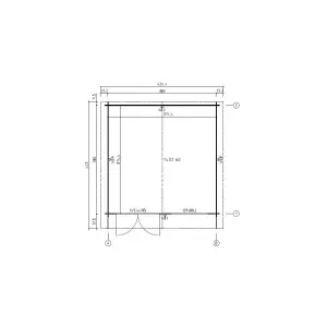 Lasita Isar Traditional Log Cabin - 3.9m x 3.8m - Apex Garden Summer House with Double Door