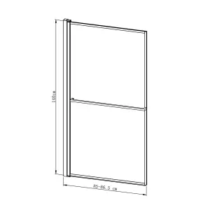 GoodHome Ezili Straight 1 panel Clear glass Chrome effect frame Bath screen, (W) 850mm (H) 1400mm