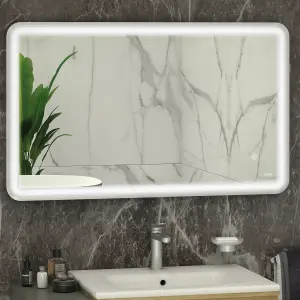 RAK Art Soft 600x1000mm Chrome Square with Touch Sensor Illuminated Mirror IP44