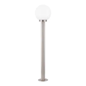 IP44 Outdoor Bollard Light Stainless Steel & Orb 1 x 60W E27 1000mm Lamp Post