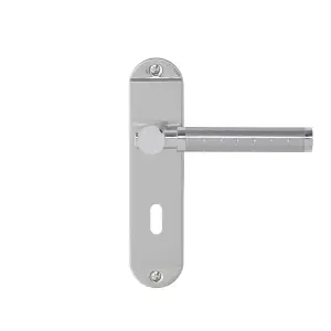 Colours Brigg Satin Nickel effect Aluminium & steel Straight Lock Door handle (L)132.8mm