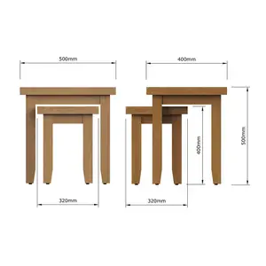 Alzenia Nest Of 2 Side Tables. Solid Oak