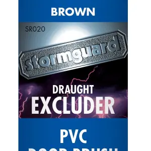 Stormguard Draught Excluder PVC Bottom Door / Garage Brush Seal Brown 914mm