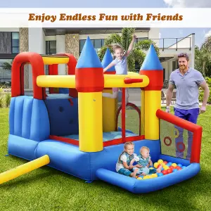 Costway Inflatable Bounce House Kids Bouncy Castle Jumping Climbing Slide w/ Air Blower