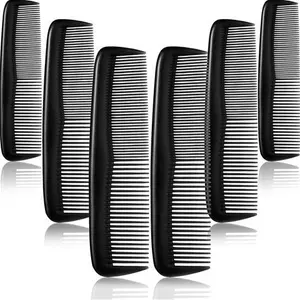 12 Pieces Hair Combs Set Pocket Fine Plastic Hair Combs For Women And Men, Fine Dressing Comb (Black)