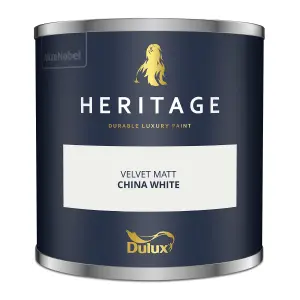 Dulux Trade Heritage China White Matt Wall paint, 125ml Tester pot