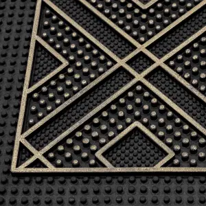 JVL Havana Rubber Pin Doormat, 45x75cm, Diamond