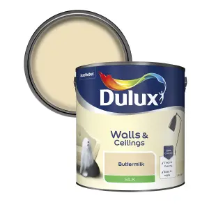 Dulux Walls & ceilings Buttermilk Silk Emulsion paint, 2.5L