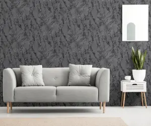 Arthouse Carrara Marble Charcoal Wallpaper