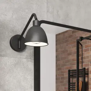 GoodHome Fajana Black Wired Wall light