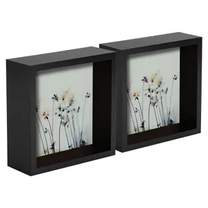 Nicola Spring - 3D Deep Box Photo Frames - 6 x 6" - Pack of 2