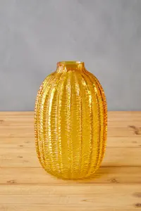 Interiors by Premier Bionda Large Yellow Glass Vase