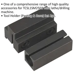 2 Piece Tool Holder Set for Mini Lathe and Drilling Machines - Parting and Boring Tools