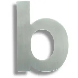 Satin Steel Door Letter B - 118mm Height 2mm Depth Front Door Letter Plaque