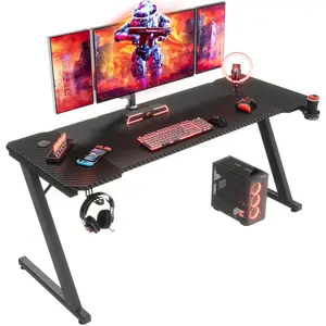 Ergonomic Gaming Computer Desk Black / 75cm H x 160cm W x 70cm D