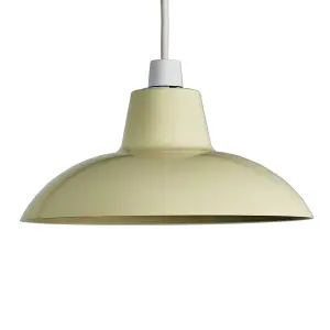 ValueLights Civic Metro Cream Ceiling Pendant Shade and B22 GLS LED 10W Warm White 3000K Bulb