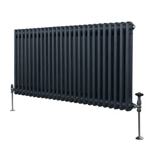 Traditional 2 Column Radiator - 600 x 1192 mm - Anthracite