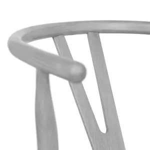 Nicholas Winter Beech Wooden Wishbone Dining Chair - Grey/Natural