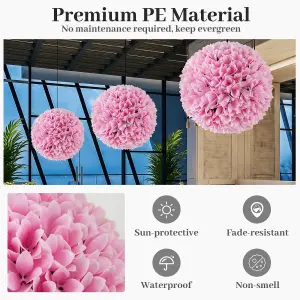 COSTWAY 2 PCS Artificial Plant Decoration Indoor Outdoor 28cm Decorative Balls