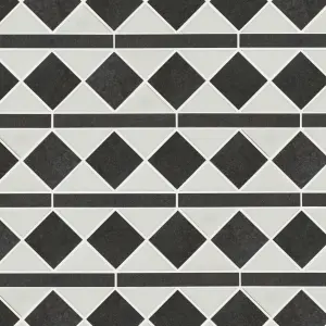 Chikago Black & white Natural stone Border tile, (L)265mm (W)100mm