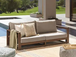 Garden Sofa TIMOR FSC Certified Acacia Wood Dark Wood 2 Seater