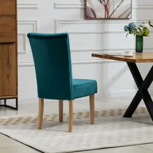 Pienza Velvet Dining Chairs - Set of 2 - Teal