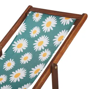 Sun Lounger Wood Dark Brown ANZIO