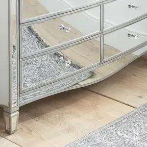 Birlea Elysee 6 Drawer Wide Chest Mirrored