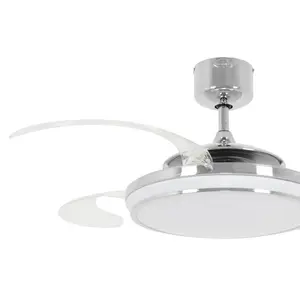 Adilene 122cm Ceiling Fan with LED Lights Chrome