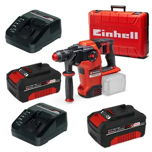 Einhell 18v 36V X-Change Cordless SDS Hammer Drill Kit + 17PC Chisel Set Chuck