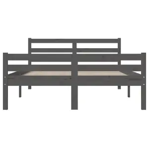 Berkfield Bed Frame Grey Solid Wood 150x200 cm King Size