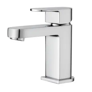 BATHWEST Basin Tap Mixer Monobloc Single Lever Mixer Taps for Bathroom Sink Multi-Layer Chromed Solid Brass Basin Tap