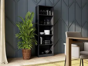 R60 Tall Bookcase Black - Durable and Stylish