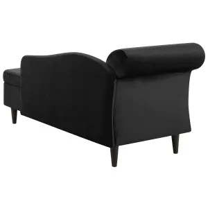 Left Hand Velvet Chaise Lounge Black LUIRO