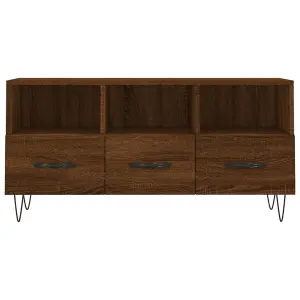 Berkfield TV Cabinet Brown Oak 102x36x50 cm Engineered Wood