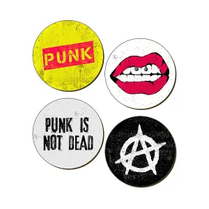 Grindstore Punk Is Not Dead Coaster Set (Pack of 4) Multicoloured (One Size)