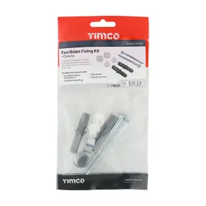 Timco - Pan / Bidet Fixing Kit - Chrome (Size Pan Kit - 2 Pieces)