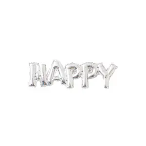 Realmax Happy Letter Foil Balloon Silver (One Size)